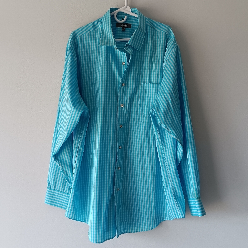 Kenneth Cole Reaction Button Down Shirt Regular Fit Non Iron XXL 18-181/2 36-37